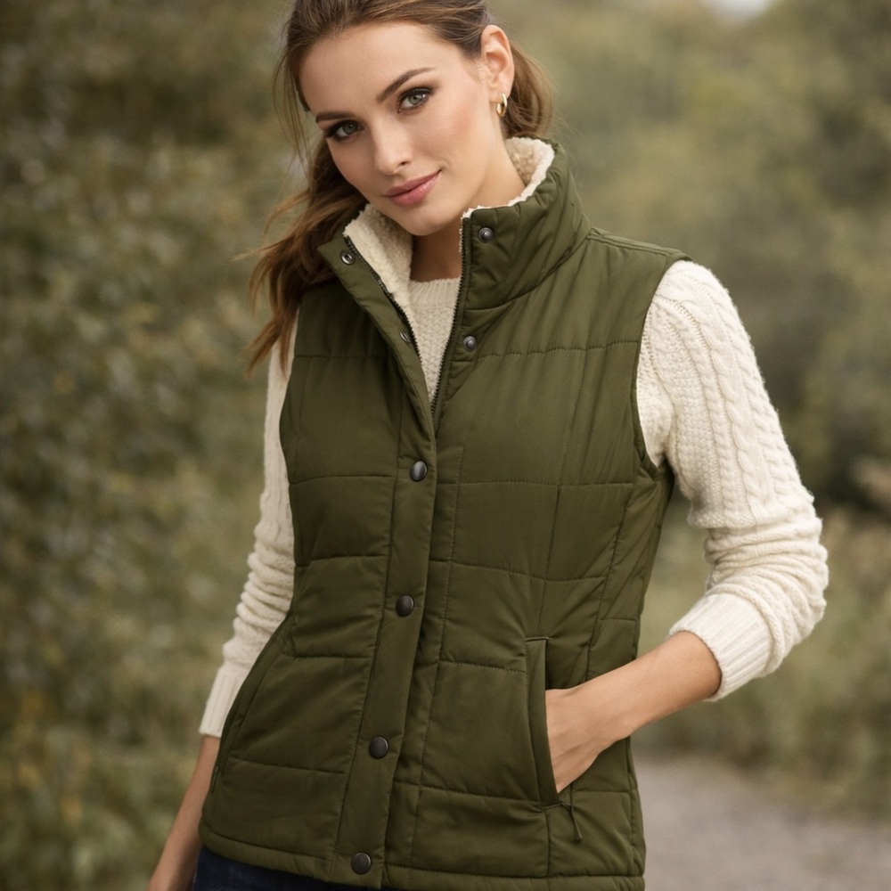 Fantastic Fawn Dark Green Quilted Vest with Soft Lining